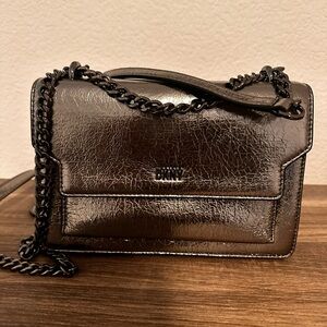 DKNY Metallic Black Crossbody Bag